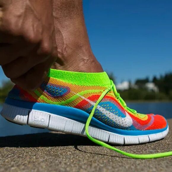 Nike Flyknit Free 5.0 🌈 rainbow men’s 12.5 US 47 EUR Excellent overall conditio - Picture 12 of 14